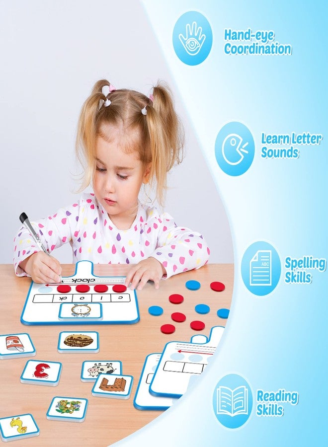 Aizweb Phonemic Awareness,Speech Therapy Magnetic Dry Erase Board Phonics Game, Elkonin Box Preschool Kindergarten Classroom Must Have,Letter Sound Science Reading Manipulative Homeschool Supplies - Image 5